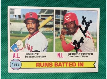 1979 Topps RBI Leaders Card With George Foster Autograph