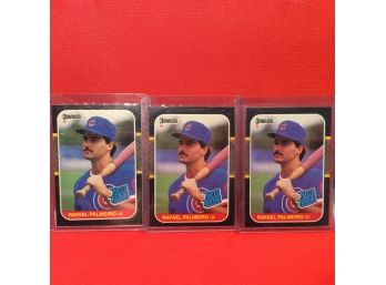 1987 Donruss Raphael Palmeiro Rated Rookie Card Lot Of 3