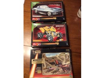 Lot Of 3 Puzzles - Star Wars And Wrebbit Puzz3D