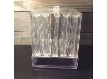 Acrylic Earring And Jewelry Display Case With 3 Pairs Of Earrings