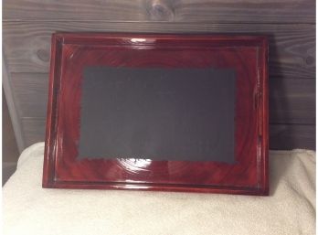 Bamboo And Wood Lacquerware Serving Tray With Handles