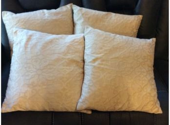 Set Of 4 Light Beige Throw Pillows