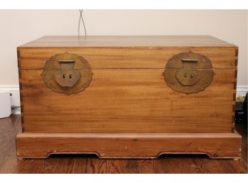Two Piece Trunk With Bronze Tone Hardware And Handles