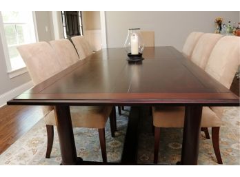 Restoration Hardware Dining Table + Ten Micro-Suede Chairs + One Leaf