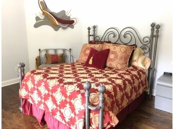 Beautiful Iron Bed & Victorian Style Bedding