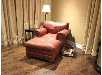 Vanguard Furniture Leather Armchair & Ottoman