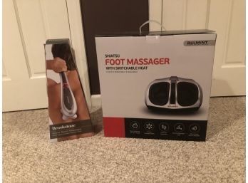 Brookstone Active Sport Massager And Foot Massager With Switchable Heat In Box