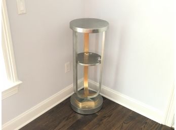 Modern Gold & Silver Painted Pedestal Stand