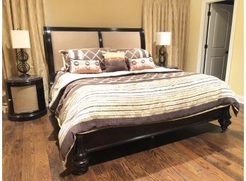 Schnadig Furniture Kingston King Bed Frame With Fabric Retail $1,075