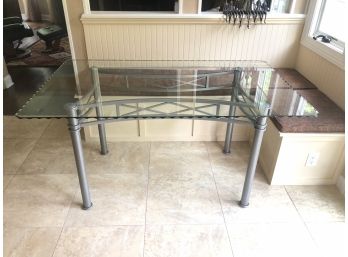 Custom Glass Top Table With Metal Frame