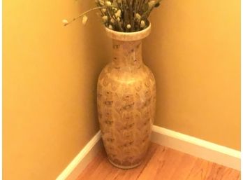 Decorative Ceramic Vase With Faux Foliage