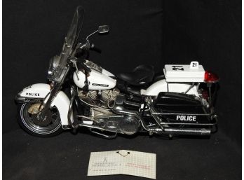 Franklin Mint Harley Davidson Police Diecast Motorcycle 9 Inches