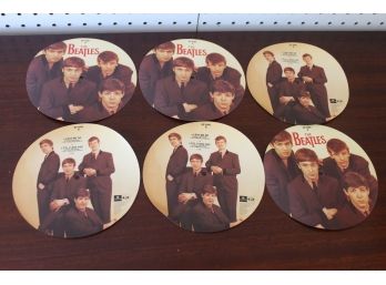 Beatles Original Unused Factory Paper Inserts Used To Make Picture Disc 45 Record - Lot Of 6