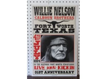 Original Anniversary 2004 Limited Edition Willie Nelson Country Music Event Cardstock Poster