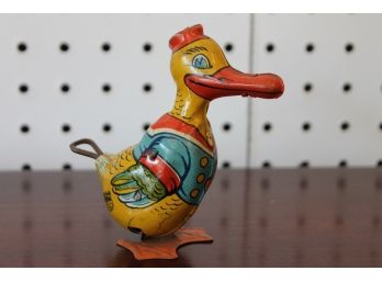 Old Tin Litho Chein Wind Up Duck Toy - Walt Disney Style Character