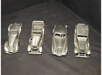 4 Solid Pewter Danbury Mint 1/43 Scale Cars