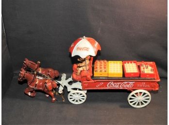 16 Inch Cast Iron Coca Cola Horse And Buggy