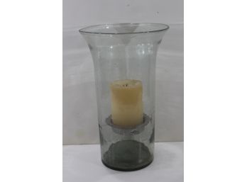 Large Glass Candle Holder