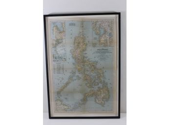 1945 National Geographic Map Of Philippines - Shadow Box Uv Framed