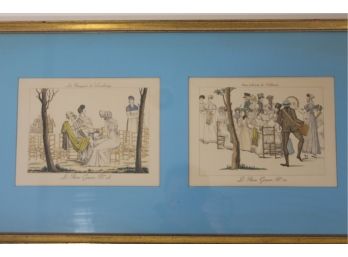 2 French Le Bon Genre Engravings