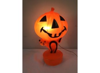 Lighted Pumpkin W/cat Blow Mold