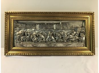 Framed Gold Last Supper Signed Monte Cion