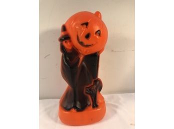 Lighted Witch Black Cat & Pumpkin Blow Mold