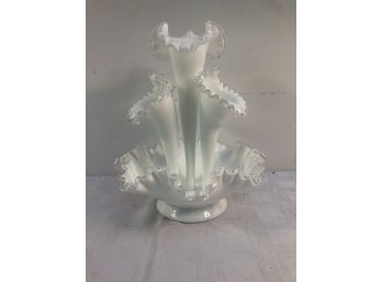 Fenton 4 Horn Silver Lace Epergne