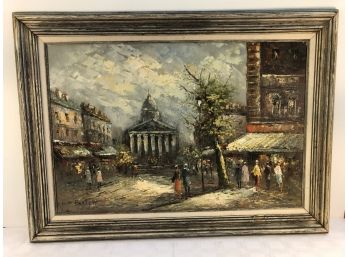 Framed Oil On Canvas Painting Signed Burnett