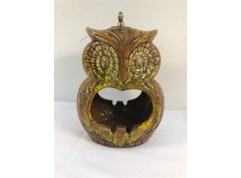 Mid Century Owl Ceramic Candle Holder