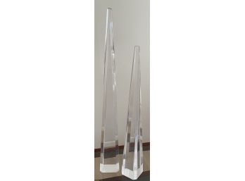 Two Resin Obelisks