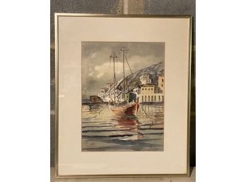 Framed And Signed Watercolor