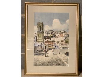 Framed Watercolor Signed