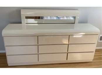 Nine Drawer Ladies Laminate Dresser With Mirror