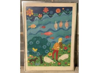 Framed Pencil Signed And Numbered Colored Lithograph