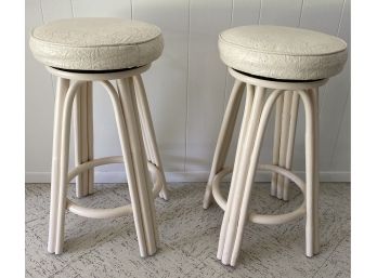 Two Vintage Swivel Top Stools