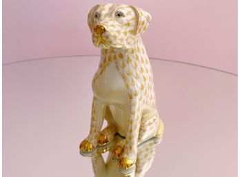 Herend Seated Labrador In Butterscotch - 4.25'H (1 Of 2)