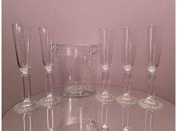 Riedel Millennium Champagne Flutes & Ice Bucket