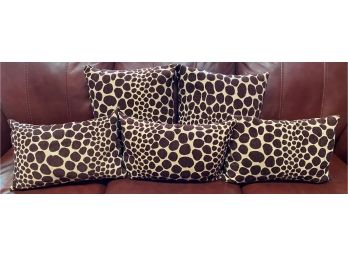 Set Of 5 Animal Print Accent Pillows