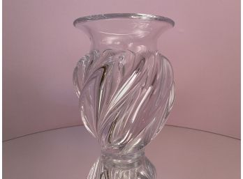 Vannes Crystal Swirled Vase - 7'H