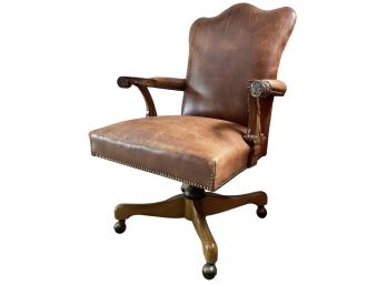 Leather Executive Chair With Nailhead Rivet Details