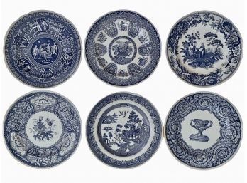 Spode Blue Room Collection Set Of 6 Decorative Plates - 9'