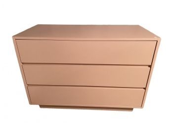 Custom Contemporary Pink 3 Drawer Chest Of Drawers