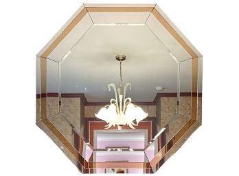 Vintage Contemporary Octagonal Two Tone Beveled Mirror