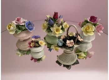 Collection Of Petite Porcelain Floral Bouquets