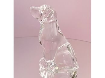 Steuben Seated Labrador Dog Loyal Companion Figurine - 4.75'H