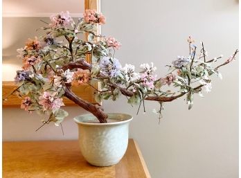 Large Jade Agate Bonsai Flower Tree - 27x15