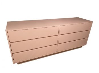 Custom Contemporary Pink 6 Drawer Dresser