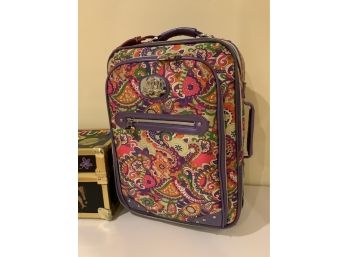 Colorful Locker Box, Paisley Weekender Suitcase And Framed Art