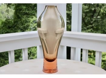 Donghia Hand Blown Amber Murano Glass Vessel/Vase